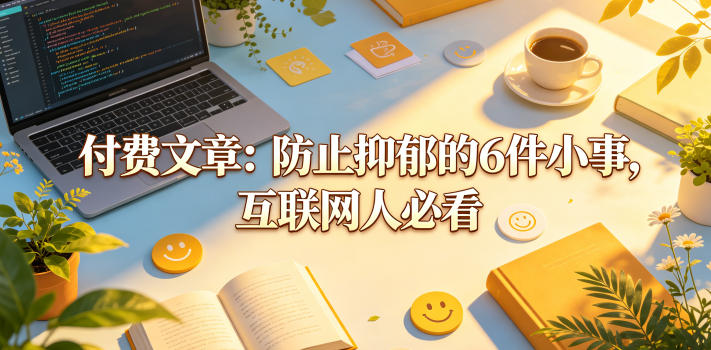 付费文章：防止抑郁的6件小事，互联网人必看！-聚力云网创