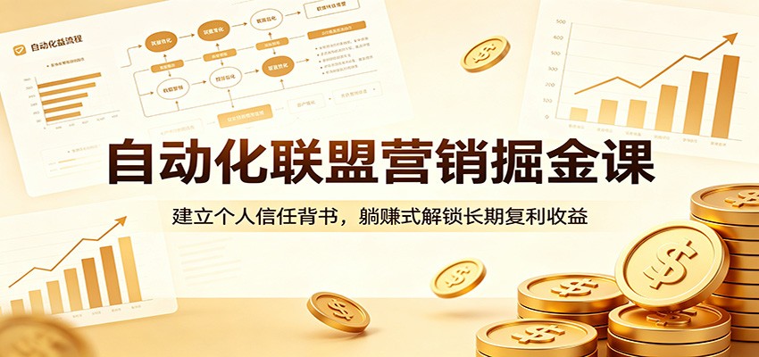 自动化联盟营销掘金课：建立个人信任背书，躺赚式解锁长期复利收益-聚力云网创