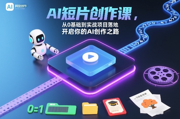 AI短片创作课,从0基础到实战项目落地,开启你的AI创作之路(更新)-聚力云网创