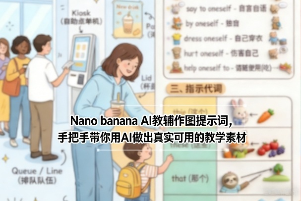 Nano banana AI教辅作图提示词，手把手带你用AI做出真实可用的教学素材-聚力云网创