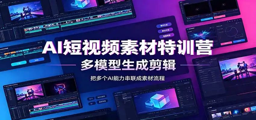 AI短视频素材特训营:Codex本地部署实操,多模型生成剪辑,爆量素材挖掘教学-聚力云网创