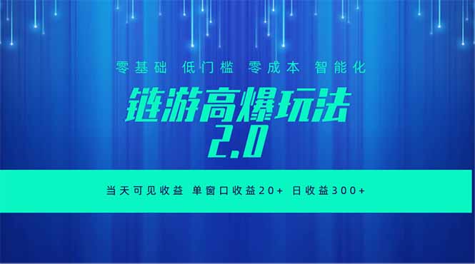 全新链游2.0当天可见收益,零基础也可以矩阵操作-聚力云网创