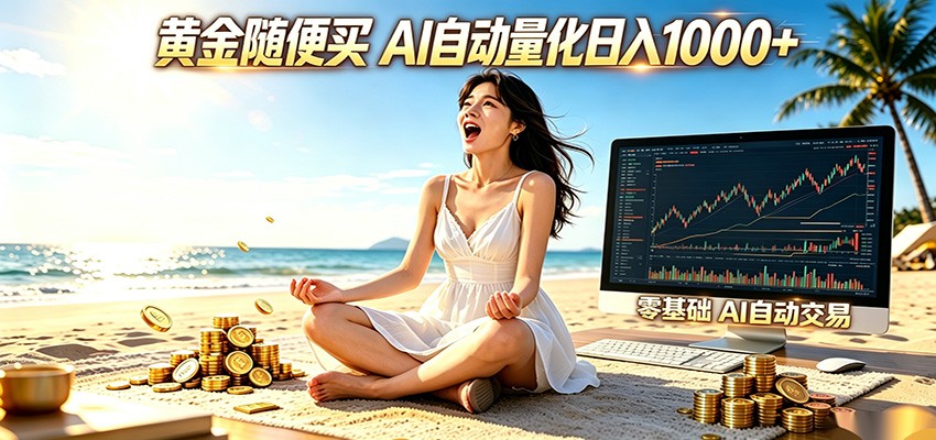 黄金随便买？AI自动外汇量化交易 在家当皇帝 日入1000+-聚力云网创