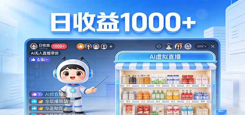 不用露脸不用说话,24小时自动卖货赚钱,全天自动直播,收益看得见-聚力云网创