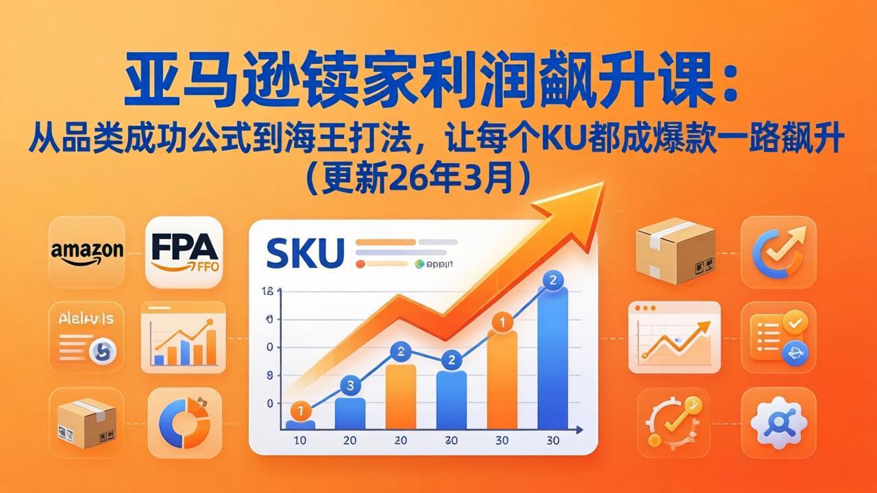 亚马逊卖家利润飙升课:从品类成功公式到海王打法,让每个SKU都成爆款一路飙升(更新26年3月-聚力云网创