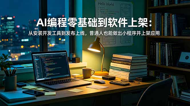 AI编程零基础到软件上架：从安装开发工具到发布上线，普通人也能做出小程序并上架应用商店-聚力云网创