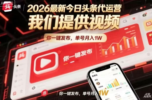 今日头条躺賺模式，你9我1，操作简单，一键发布，单机日入数百，长期合作【揭秘】-聚力云网创