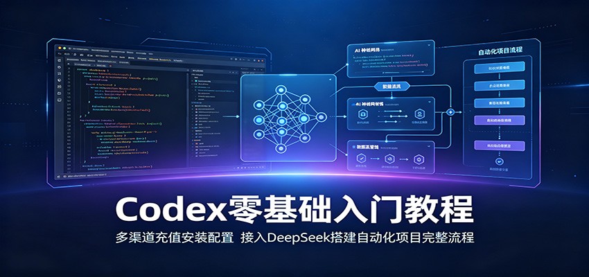 Codex零基础入门教程：多渠道充值安装配置，接入DeepSeek搭建自动化项目完整流程-聚力云网创