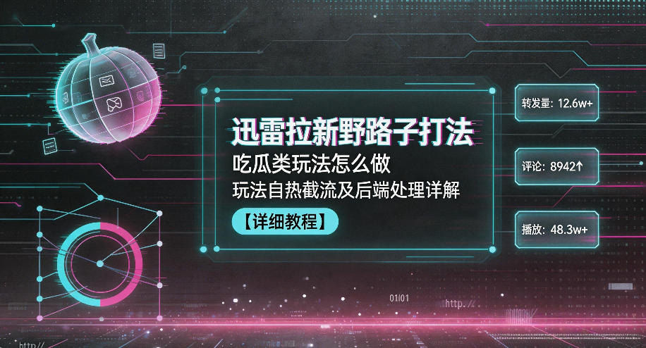 迅雷拉新野路子打法,吃瓜类玩法怎么做,玩法自热截流及后端处理详解-聚力云网创