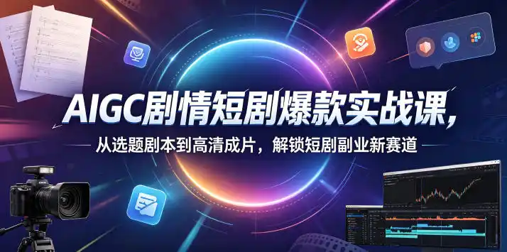 AIGC剧情短剧爆款实战课,从选题剧本到高清成片,解锁短剧副业新赛道(更新0906)-聚力云网创