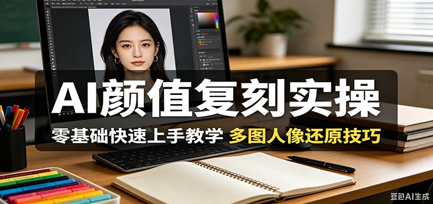 AI颜值复刻实操，零基础快速上手教学，多图人像还原技巧-聚力云网创