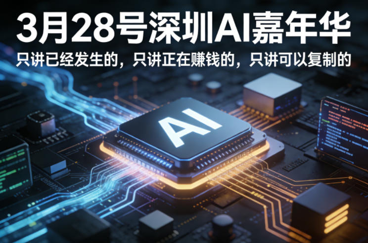 3月28号深圳AI嘉年华，只讲已经发生的，只讲正在賺钱的，只讲可以复制的-聚力云网创
