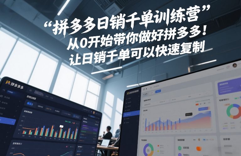 拼多多日销千单训练营，从0开始带你做好拼多多，让日销千单可以快速复制(更新26年2月)-聚力云网创