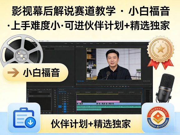 某大佬的影视幕后解说赛道教学，小白福音，上手难度小，可进伙伴计划+精选独家-聚力云网创