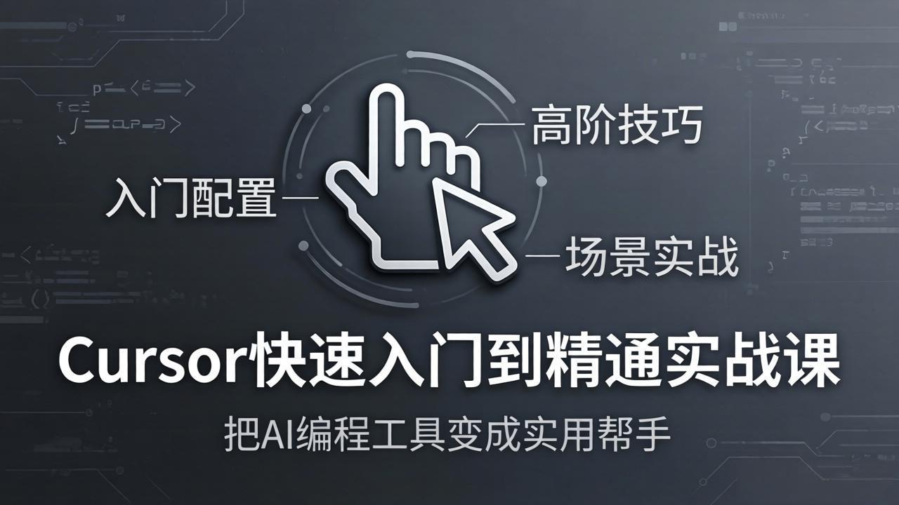 Cursor快速入门到精通实战课：入门配置+高阶技巧+场景实战，把AI编程工具变成实用帮手-聚力云网创