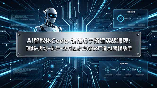 AI智能体Codex编程助手搭建实战课程：理解-规划-执行-交付四步方法论打造AI编程助手-聚力云网创