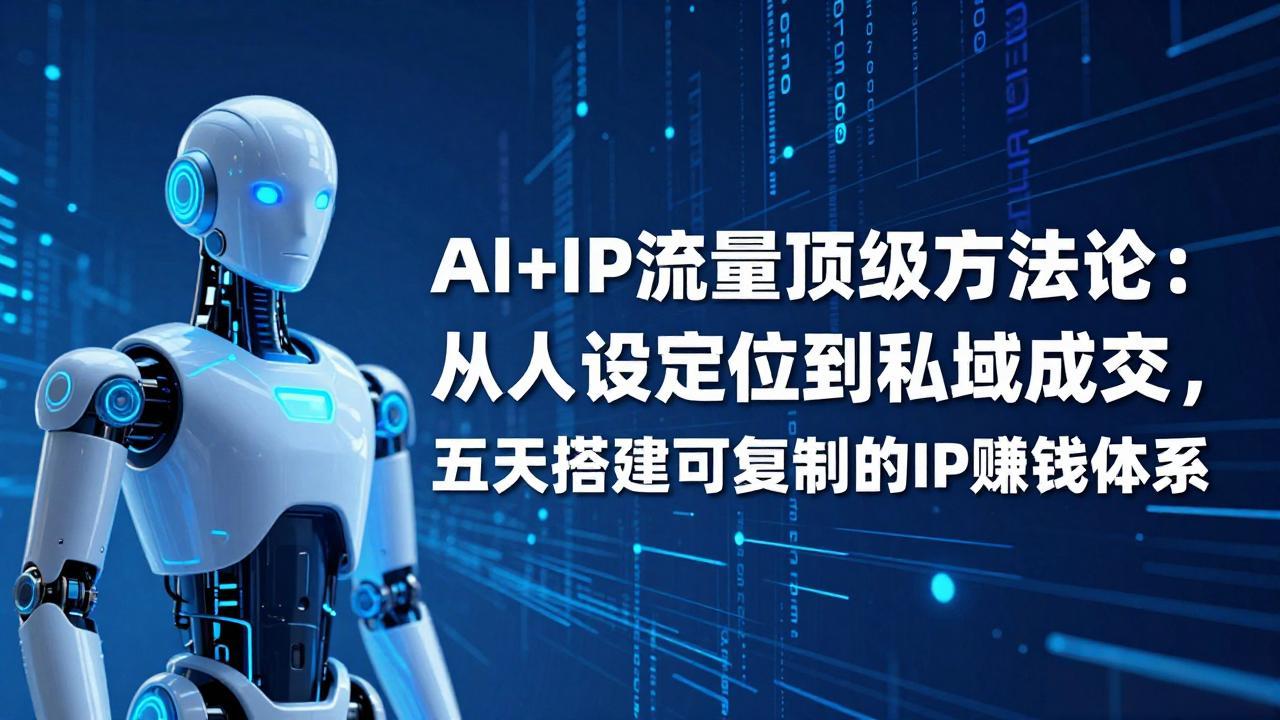 AI+IP顶级方法论：从人设定位到私域成交，五天搭建可复制的IP赚钱体系-聚力云网创