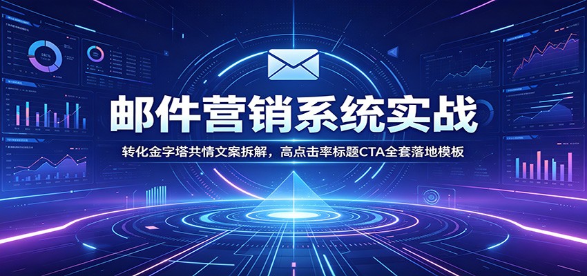 邮件营销系统实战：转化金字塔共情文案拆解，高点击率标题CTA全套落地模板-聚力云网创