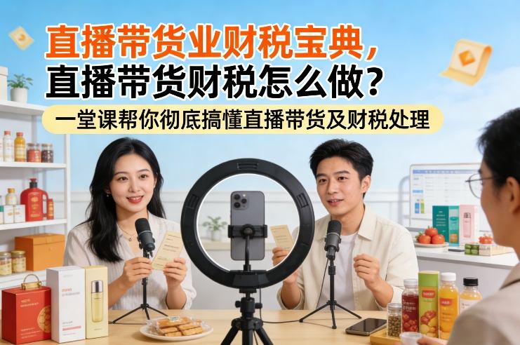 直播带货业财税宝典，直播带货财税怎么做？一堂课帮你彻底搞懂直播带货及财税处理-聚力云网创