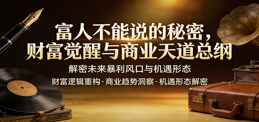 富人不能说的秘密，财富觉醒与商业天道总纲，解密未来暴利风口与机遇形态-聚力云网创