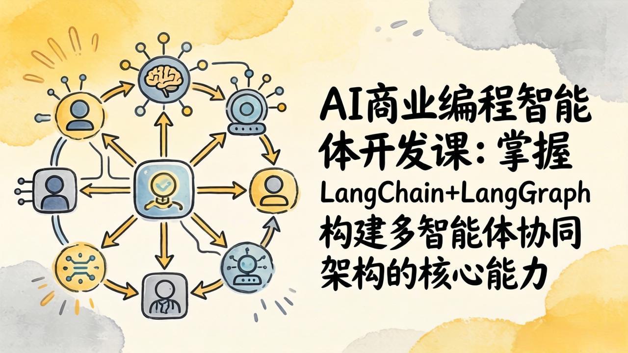 AI商业编程智能体开发课：掌握LangChain+LangGraph构建多智能体协同架构的核心能力-聚力云网创