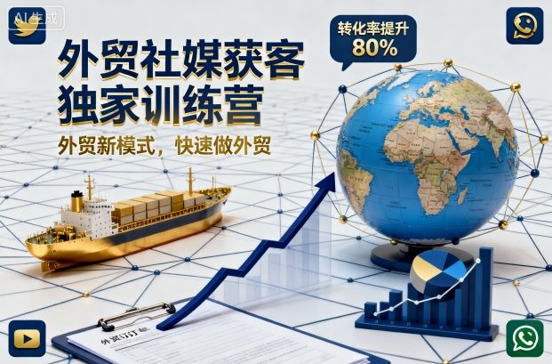 外贸社媒获客独家训练营,外贸新模式,快速做外贸(更新26年3月)-聚力云网创