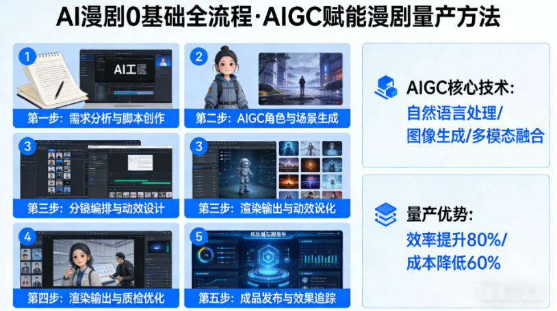 AI漫剧0基础全流程,快速掌握AIGC赋能的漫剧量产方法-聚力云网创