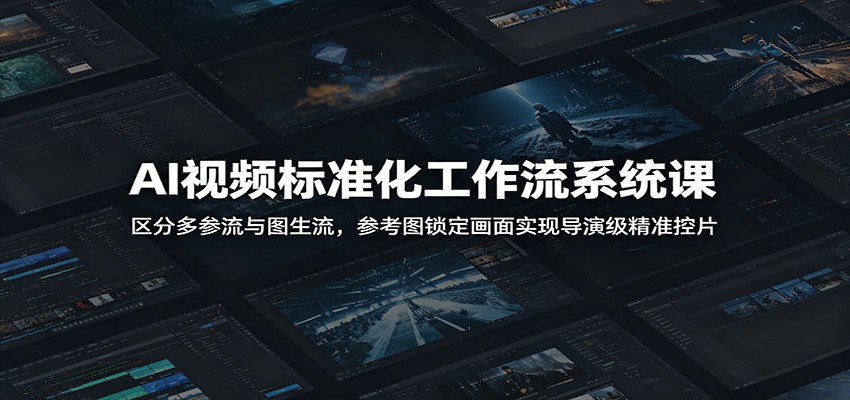 AI视频标准化工作流系统课：区分多参流与图生流，参考图锁定画面实现导演级精准控片-聚力云网创