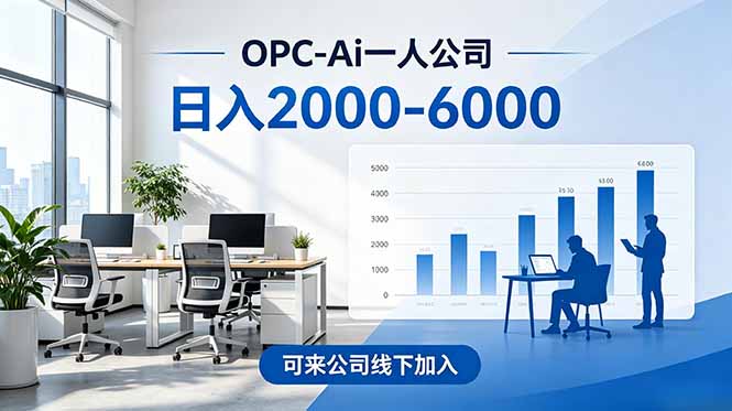 2026创业新风口—OPC一人公司模式震撼首发！日收益2000-6000+，项目绿色长久，安全稳健，合…-聚力云网创