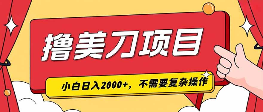 撸美刀，单日收入2000+，小白可做-聚力云网创