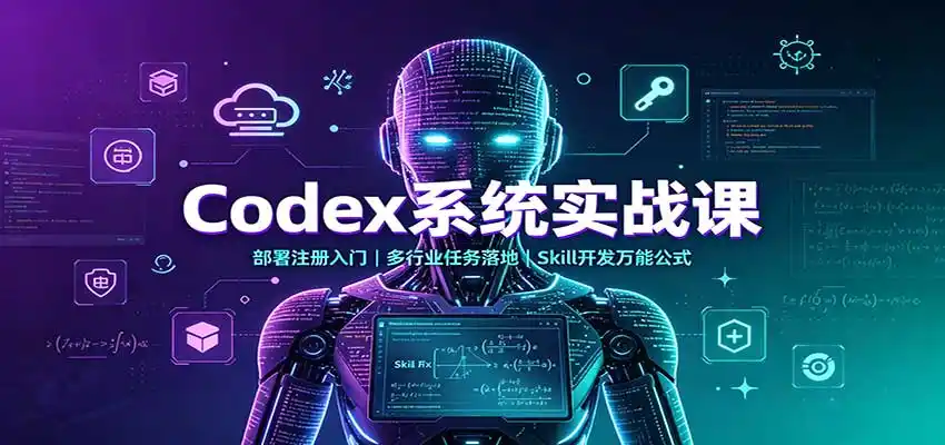 Codex系统实战课:部署注册入门,多行业任务落地,Skill开发万能公式-聚力云网创