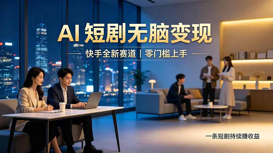 别乱找副业了,快手 AI 短剧零门槛长久被动增收-聚力云网创