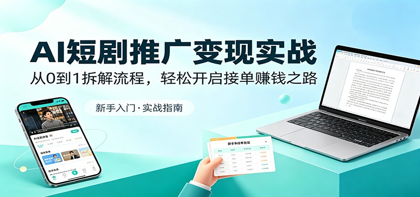 AI短剧推广变现实战:从0到1拆解流程,轻松开启接单赚钱之路-聚力云网创