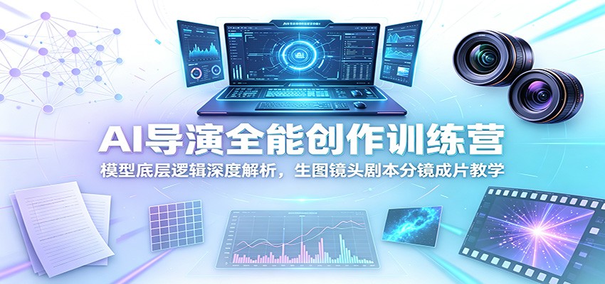 AI导演全能创作训练营：模型底层逻辑深度解析，生图镜头剧本分镜成片教学-聚力云网创