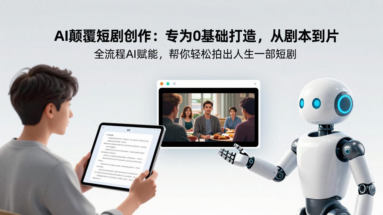 AI颠覆短剧创作：专为0基础打造，从剧本到成片全流程AI赋能，帮你轻松拍出人生第一部短剧-聚力云网创