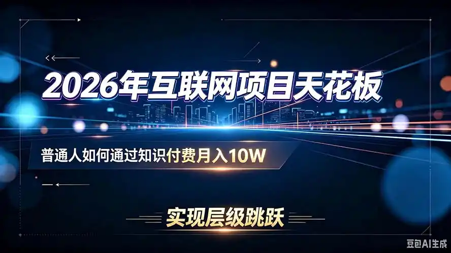 2026年互联网项目天花板:普通人如何通过知识付费月入10W,实现层级跳跃-聚力云网创