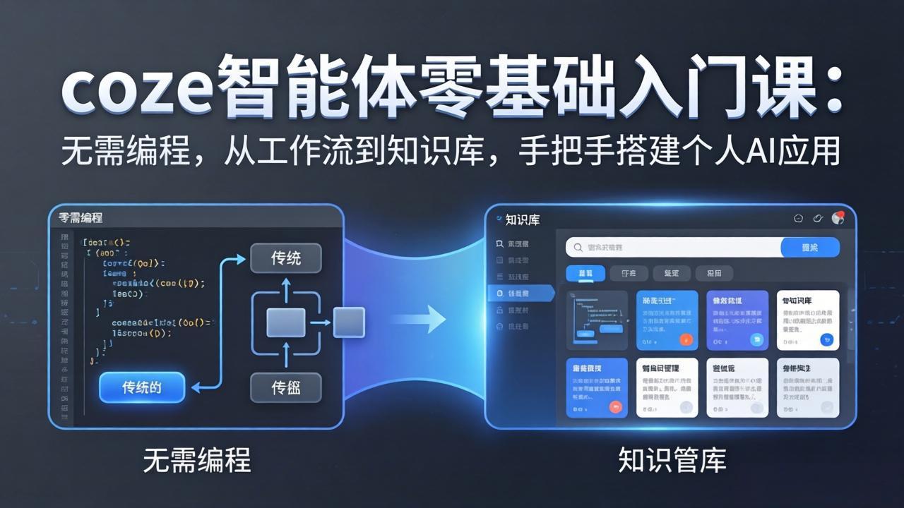 coze智能体零基础入门课：无需编程，从工作流到知识库，手把手搭建个人AI应用-聚力云网创