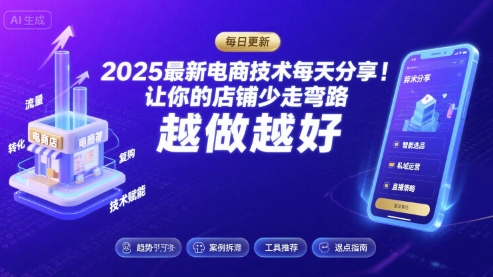 2026最新电商技术每天分享，让你的店铺少走弯路，越做越好(更新26年04月)-聚力云网创