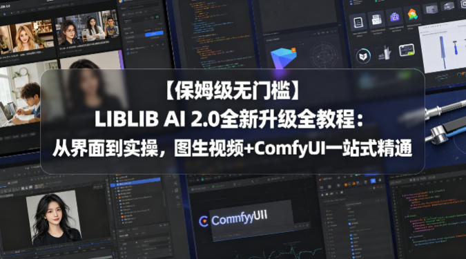 【保姆级无门槛】LIBLIB AI 2.0全新升级全教程:从界面到实操,图生视频+ComfyUI一站式精通-聚力云网创