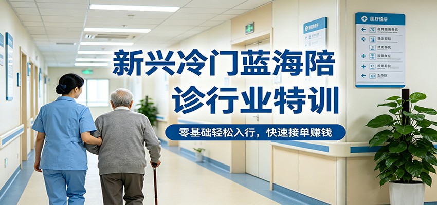 新兴冷门蓝海陪诊行业特训，零基础轻松入行，快速接单赚钱-聚力云网创