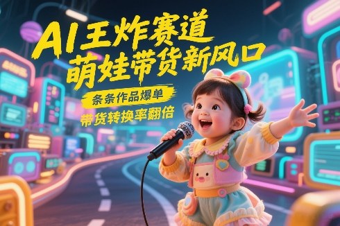 AI王炸赛道，萌娃带货新风口，条条作品爆单，带货转换率翻倍，核心逻辑拆解-聚力云网创