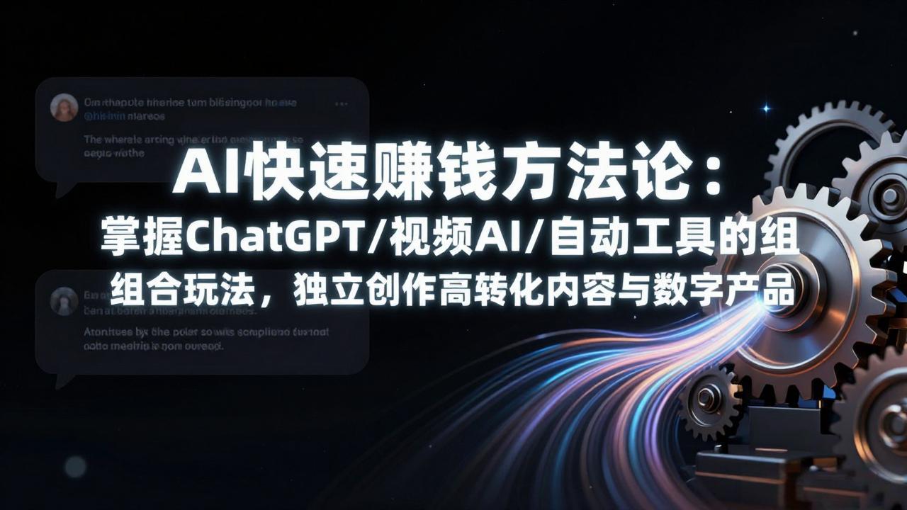 AI快速赚钱方法论：掌握ChatGPT/视频AI/自动化工具的组合玩法，独立创作高转化内容与数字产品-聚力云网创