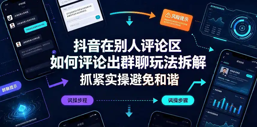 抖音在别人评论区如何评论出群聊玩法拆解,抓紧实操避免和谐-聚力云网创