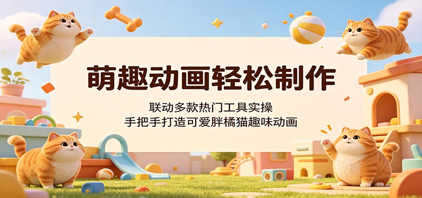 萌趣动画轻松制作，联动多款热门工具实操，手把手打造可爱胖橘猫趣味动画-聚力云网创