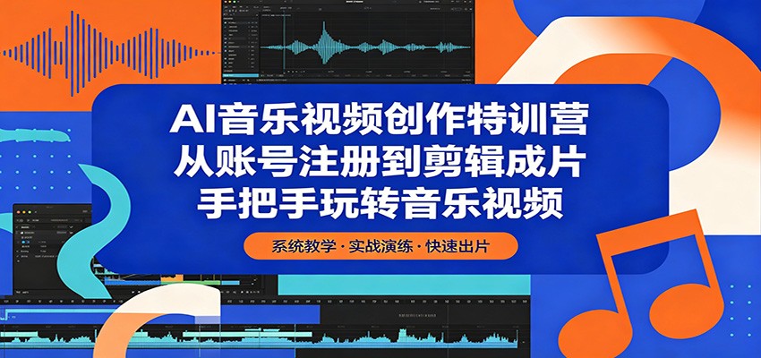 AI音乐视频创作特训营：从账号注册到剪辑成片，手把手玩转音乐视频-聚力云网创