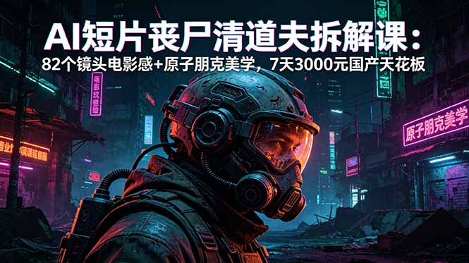 AI短片《丧尸清道夫》拆解课:82个镜头电影感+原子朋克美学,7天3000元国产天花板-聚力云网创